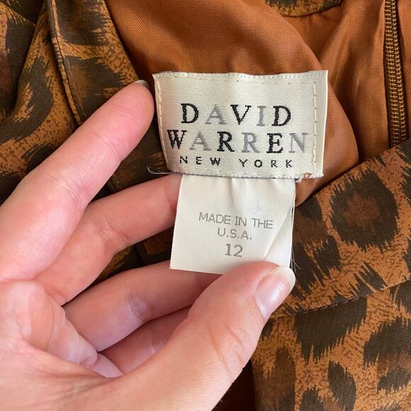 David Warren Vintage Y2K Cheetah Print Sleeveless Maxi Long Formal Dress Size 12 - Picture 2 of 11